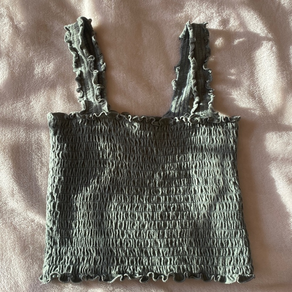 Green Medium Hollister Smocked Tank Top